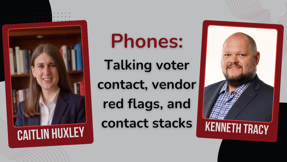 Podcast episode graphic for Maximizing Phone Contact Rates with Ken Tracy and Caitlin Huxley
